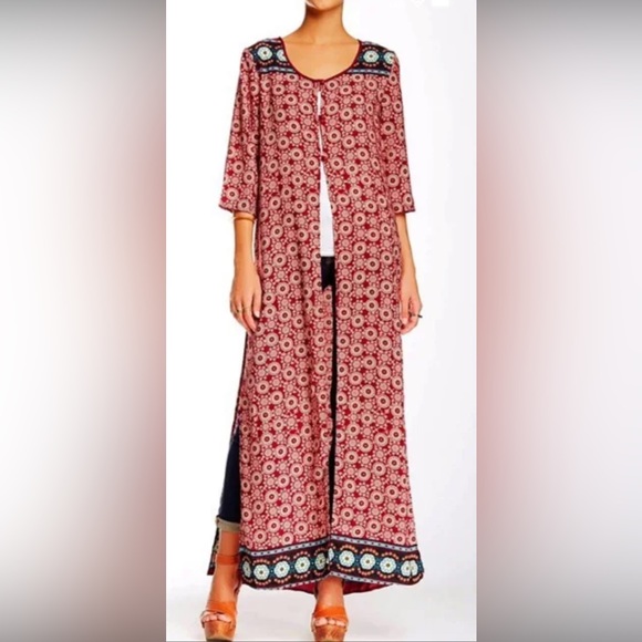 NWT Romeo & Juliet Couture Boho Maxi Flutter Sleeve Duster - Picture 4 of 4